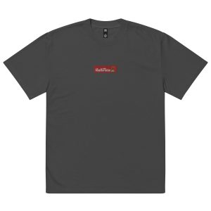 HustleThese Box Logo Oversized faded t-shirt